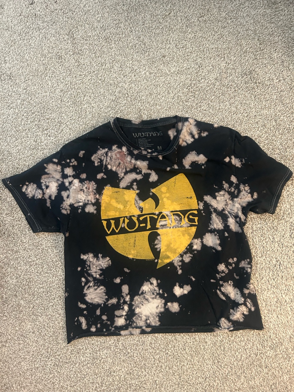 Wu-Tang Clan Bleach Splatter Cropped Graphic Tee - Size M (Fits Slim/Short)